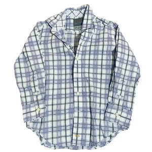 NWOT Thomas Dean Size 5 Girl Toddler Plaid‎ Purple White Long Sleeve Button Up